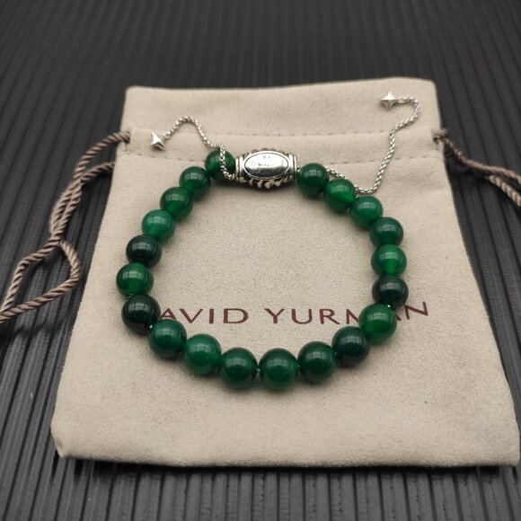 David Yurman 8MM retractable green agate series bracelet - Picture 6 of 8